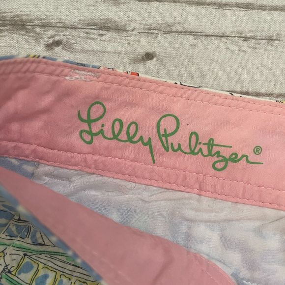 Lilly Pulitzer CALLAHAN Shorts GET NAUTI BLUE Nautical Sailboats Boats Size 0 - Picture 6 of 8